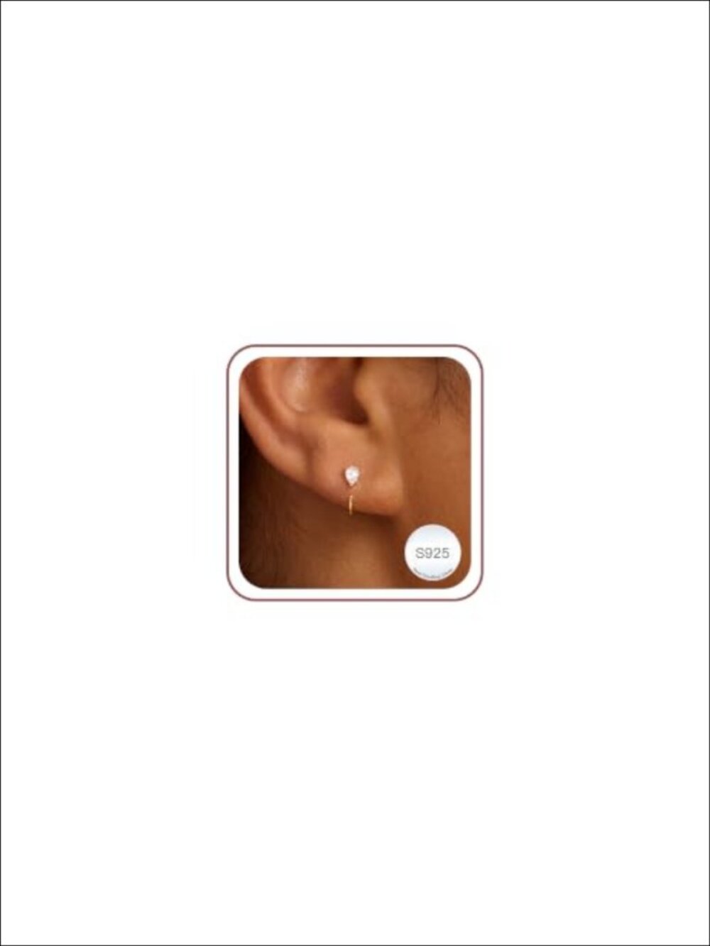 925 Sterling Silver 14K Gold Plated Half Hoop Huggie Earrings Backless